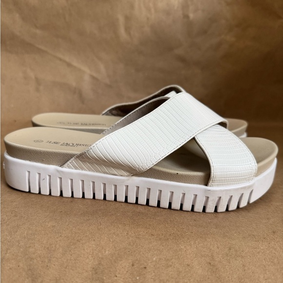 Ilse Jacobsen Hornbaek Tulip White Leather 1” Platform Slide Sandals. Size EU 40 - Picture 2 of 6